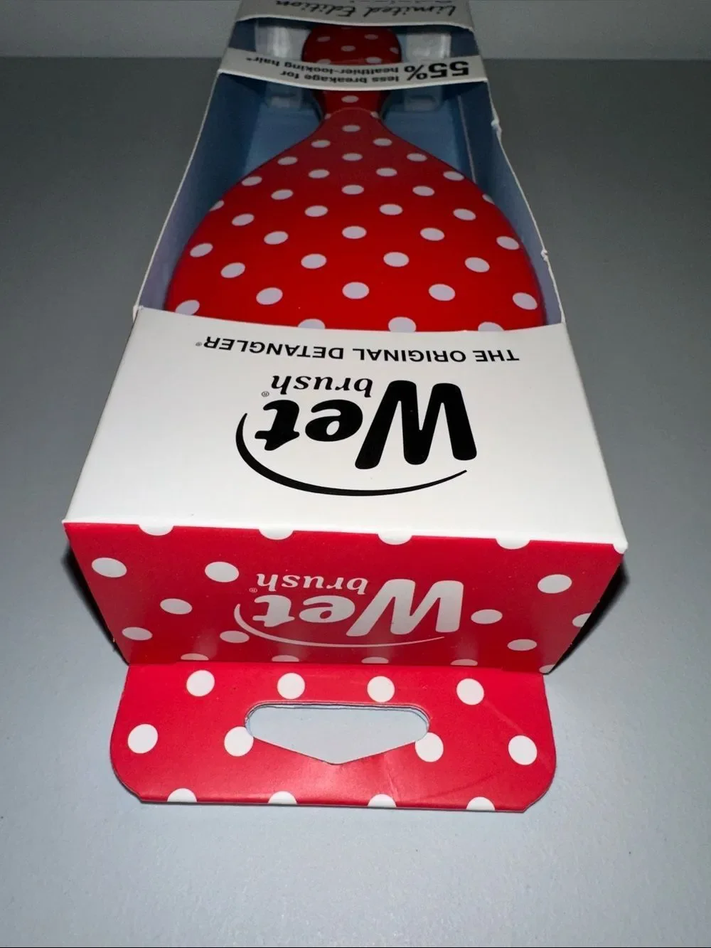 Wet Brush The Original Detangler Hair Brush Retro Red White Polka